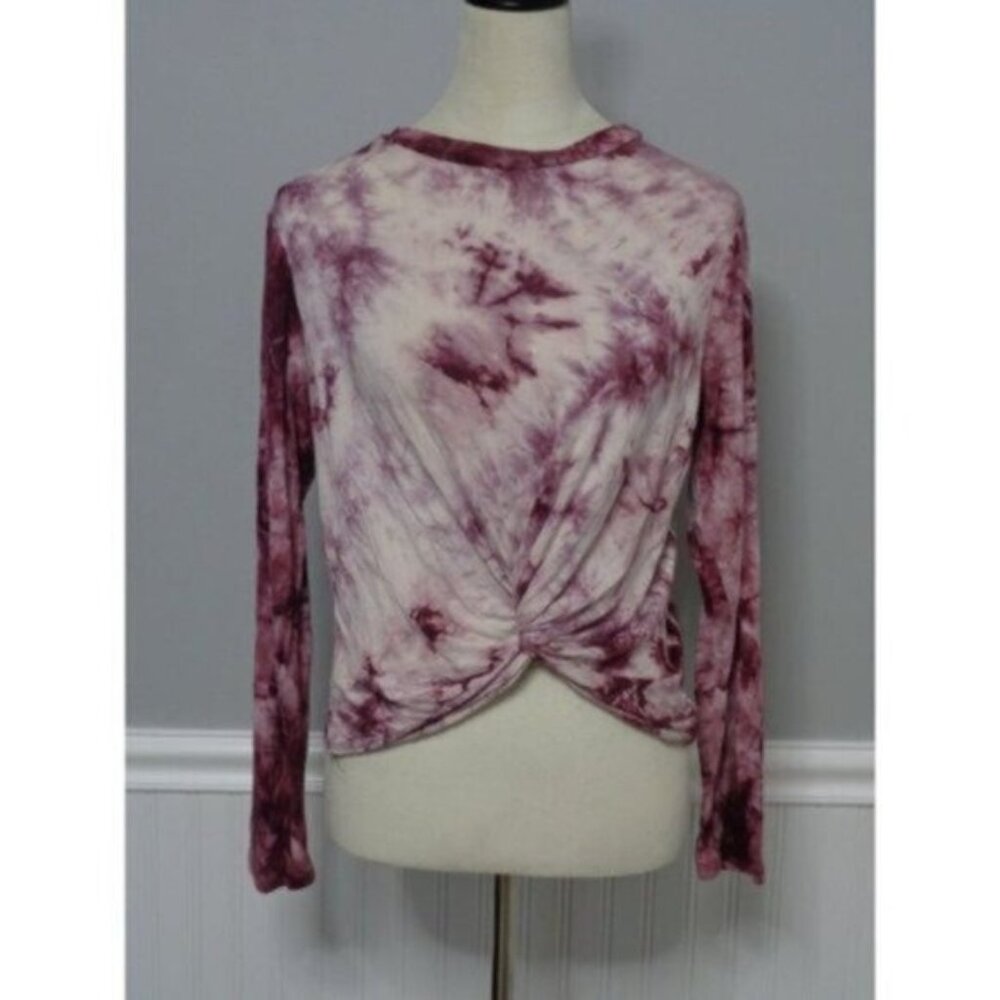 Funky Pink women's Medium Burgundy/Off White long sleeve top
